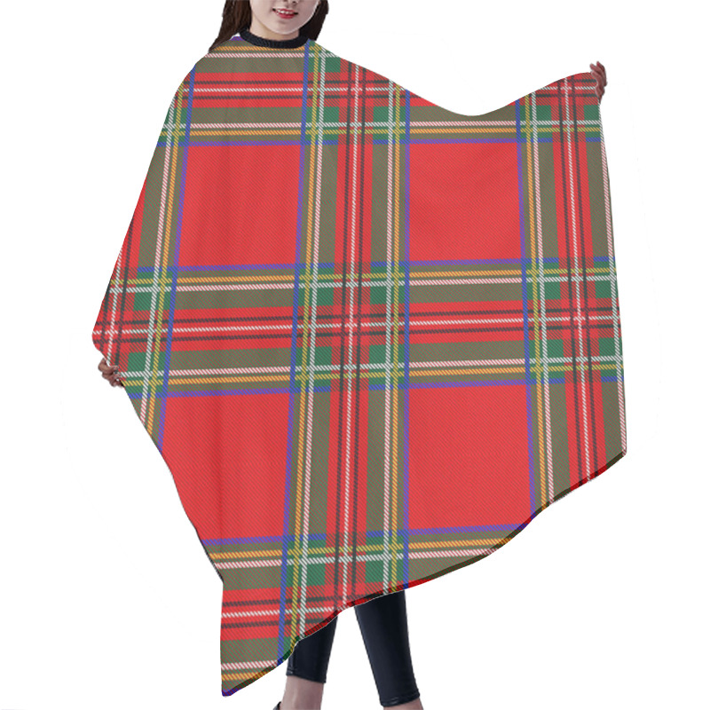 Personality  Seamless Tartan Pattern Hair Cutting Cape