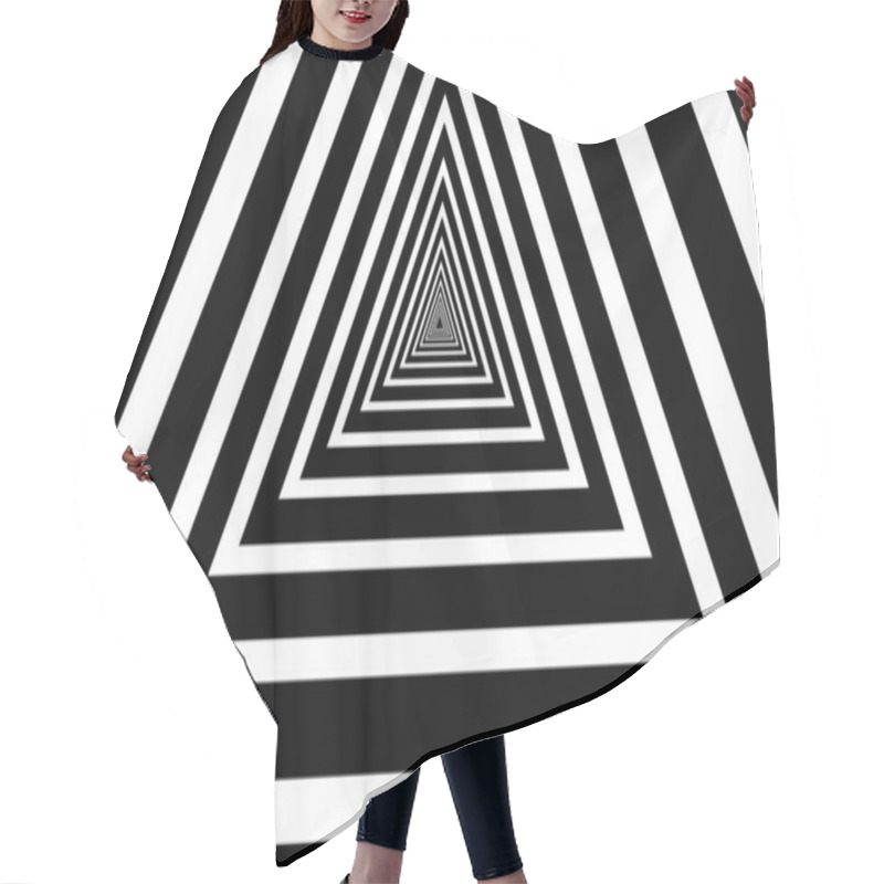 Personality  Black And White Tunnel Texture Background Hair Cutting Cape