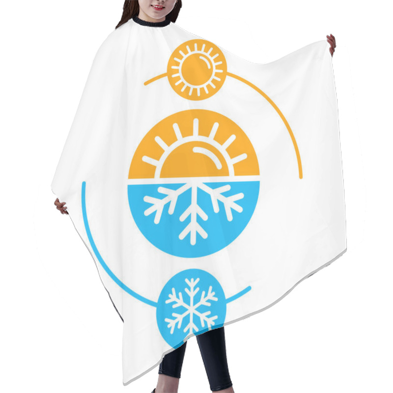 Personality  Climat Change Icon - Sun And Snowlafke Hair Cutting Cape