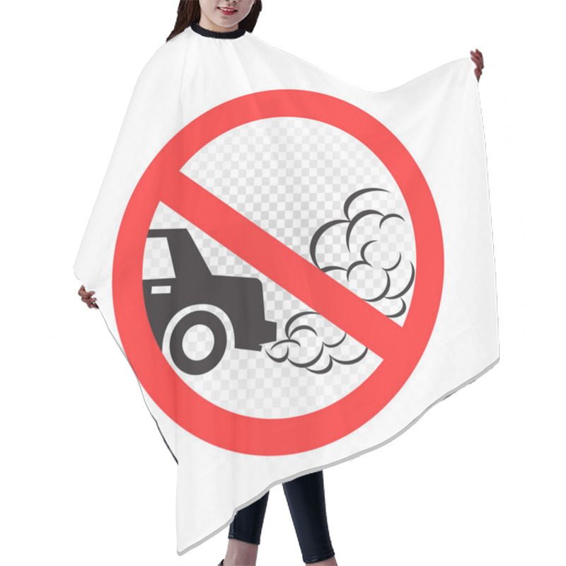 Personality  No Idling Engine Off Sign Icon Hair Cutting Cape