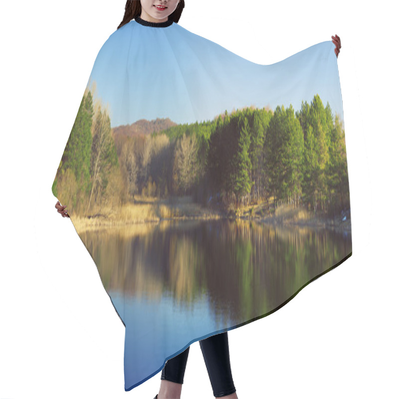 Personality  Mountain Lake, Autumn Shot Hair Cutting Cape