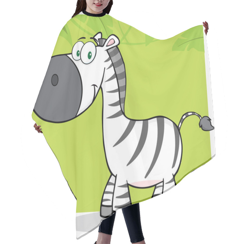 Personality  Smiling Cute Zebra Hair Cutting Cape