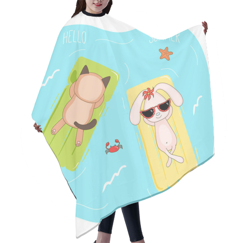 Personality  Animals On Floating Mattresses Hair Cutting Cape