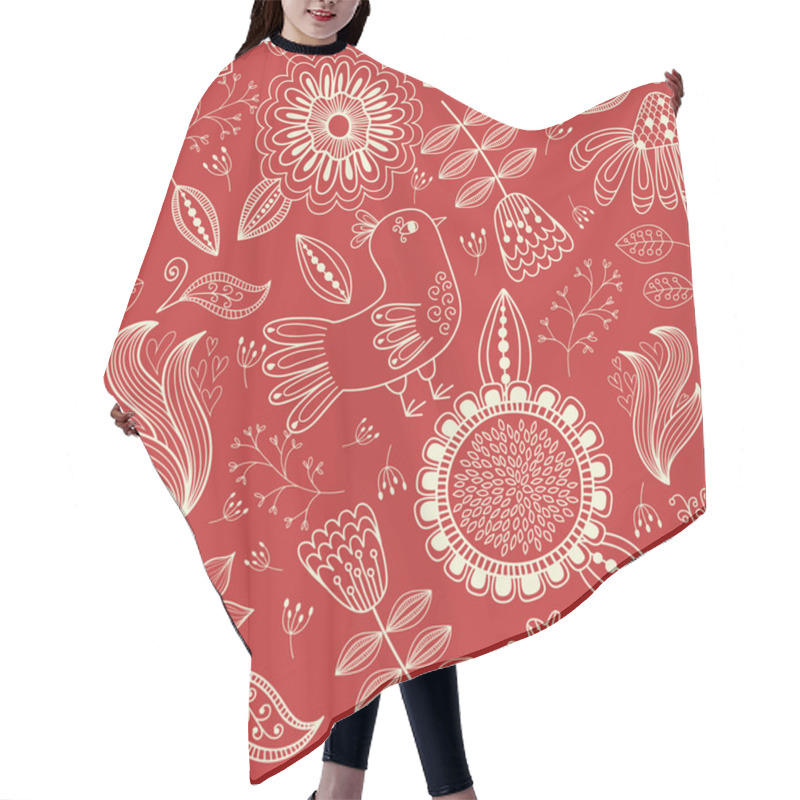 Personality  Flowers And  Birds Pattern Hair Cutting Cape