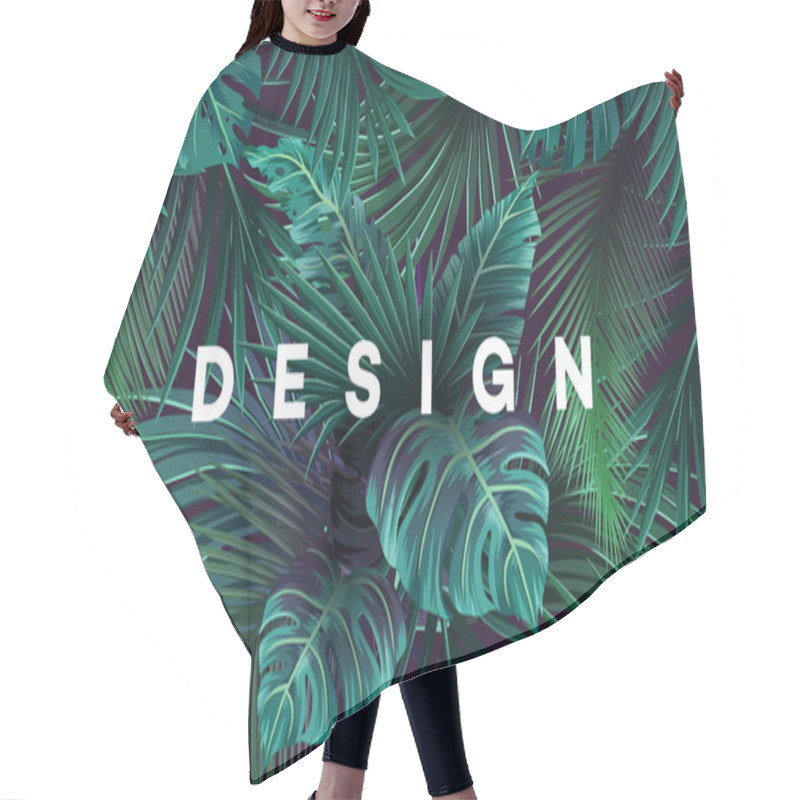 Personality  Bright Tropical Background With Jungle Plants. Vector Exotic Pattern With Palm Leaves. Hair Cutting Cape