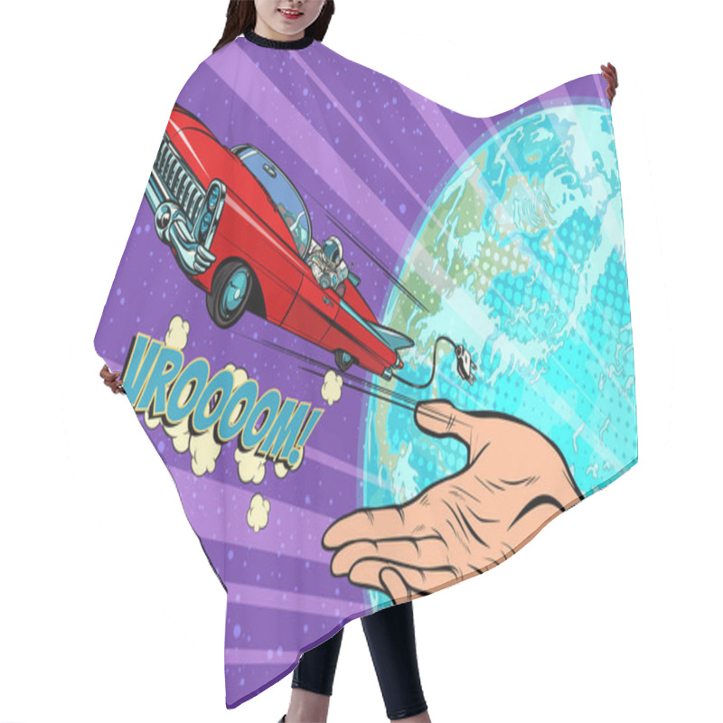 Personality  Humanity Launches Into Space Car Hair Cutting Cape