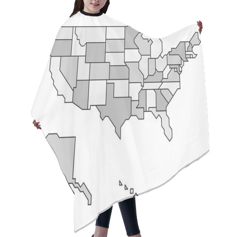 Personality  Generalized Retro Map Of USA Hair Cutting Cape