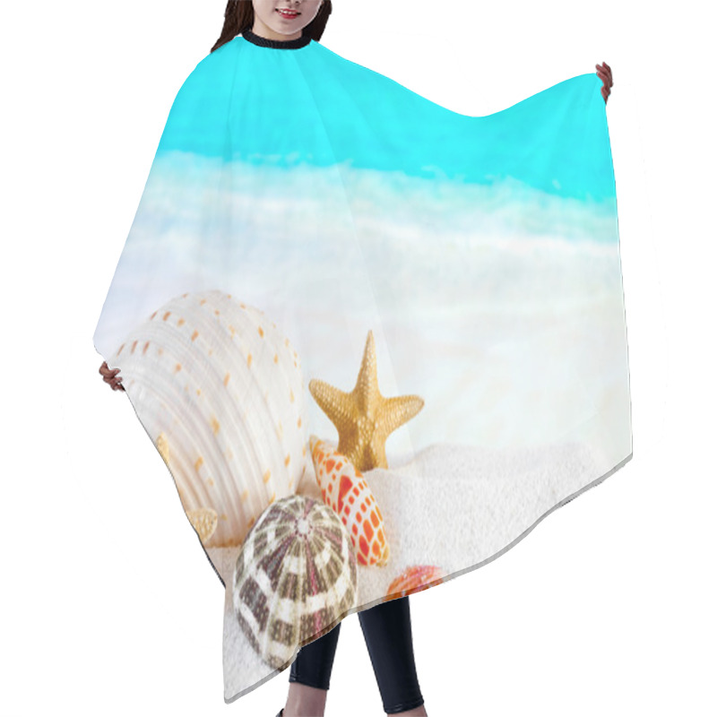 Personality  Shells On White Tropical Beach Hair Cutting Cape