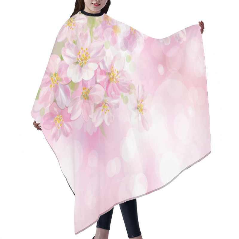 Personality  Spring Blossoming Tree Hair Cutting Cape