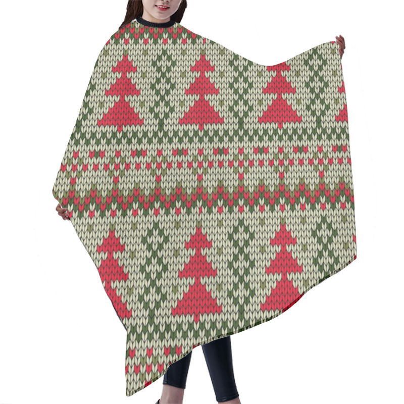 Personality  Christmas Seamless Pattern Hair Cutting Cape