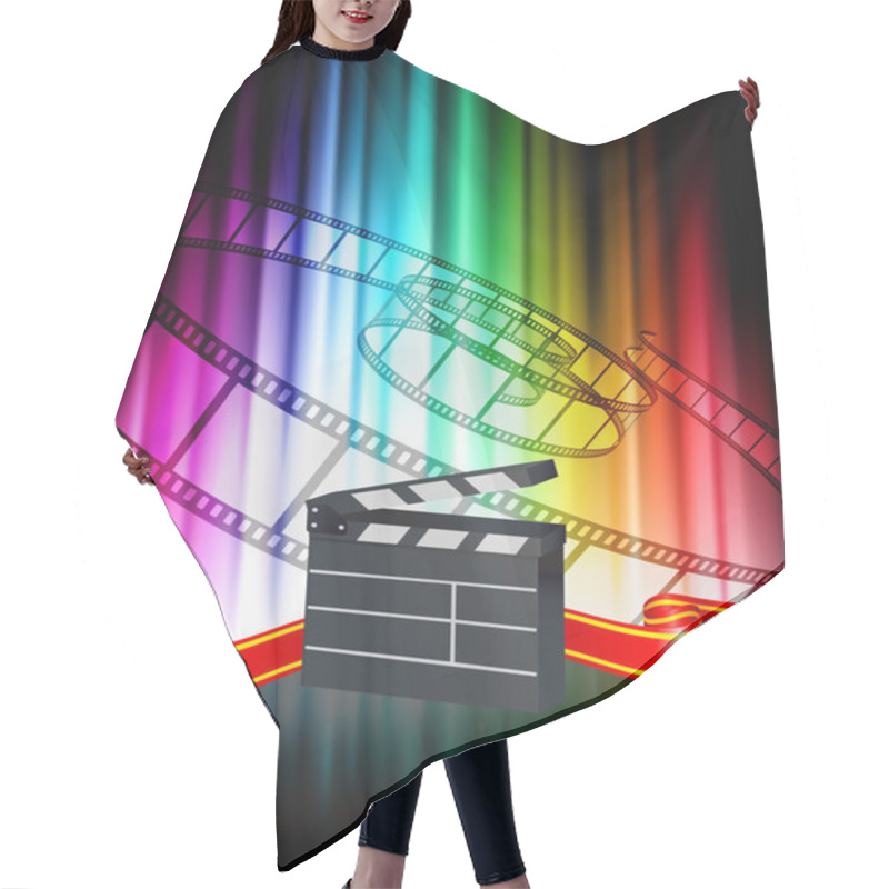 Personality  Clapper On Abstract Spectrum Background Hair Cutting Cape