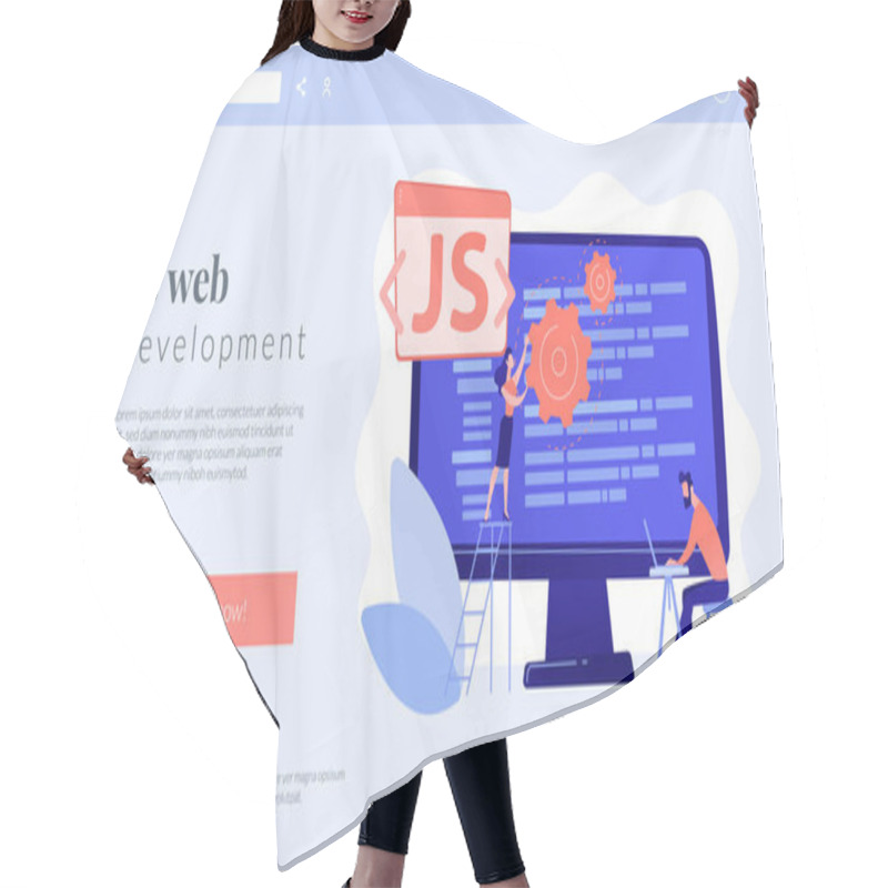 Personality  JavaScript Concept Landing Page. Hair Cutting Cape