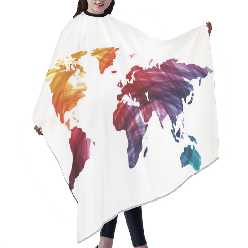 Personality  World Map Hair Cutting Cape