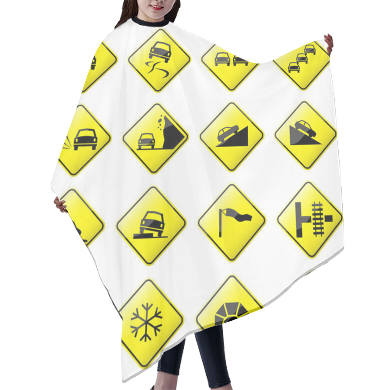 Personality  Road Sign Glossy Vector (Set 3 Of 8) Hair Cutting Cape