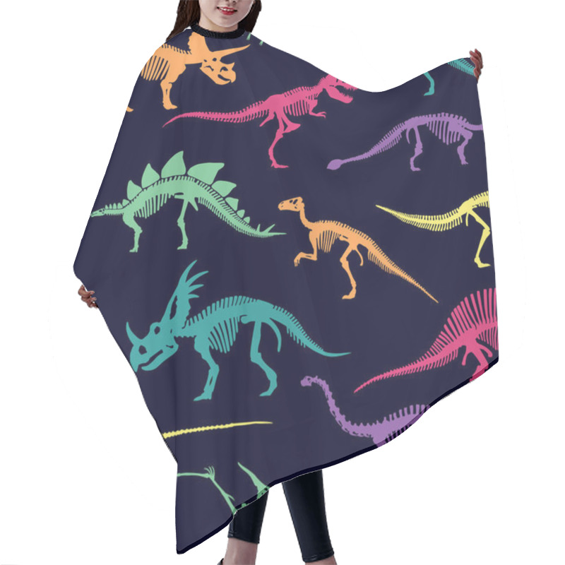 Personality  Different Dinosaur Skeletons Design Seamless Pattern Hair Cutting Cape