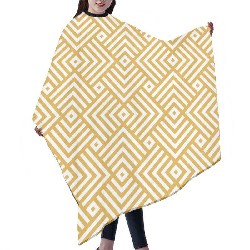 Personality  Vector Golden Background. Seamless Geometric Pattern Hair Cutting Cape