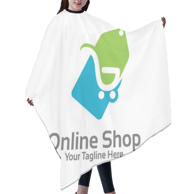 Personality  Online Store Logo Design Vector. Hair Cutting Cape