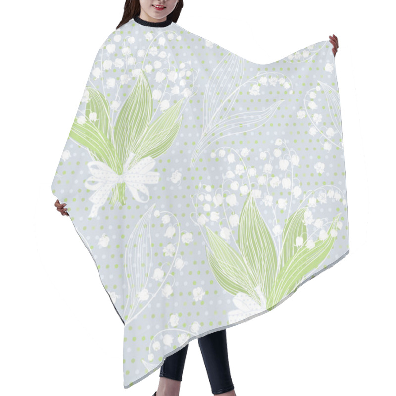 Personality  Seamless Pattern With Of Lilies Of The Valley Hair Cutting Cape