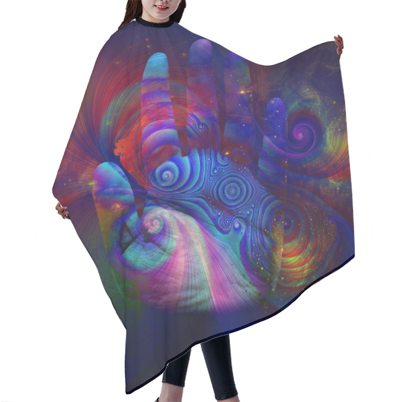 Personality  Swirling Lines And Palm Hair Cutting Cape