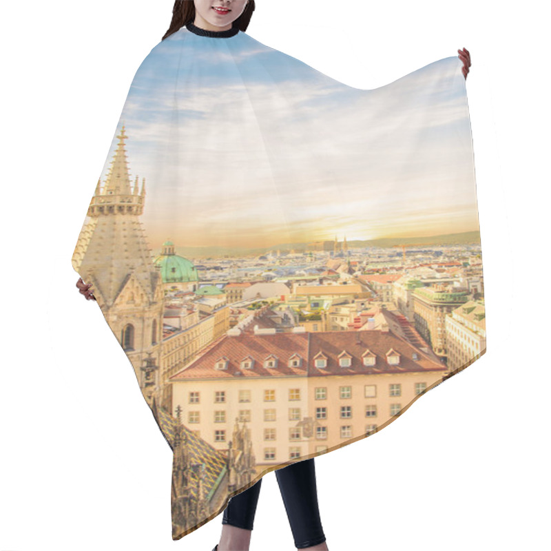 Personality  View Of The City From The Observation Deck Of St. Stephen's Cathedral In Vienna, Austria Hair Cutting Cape