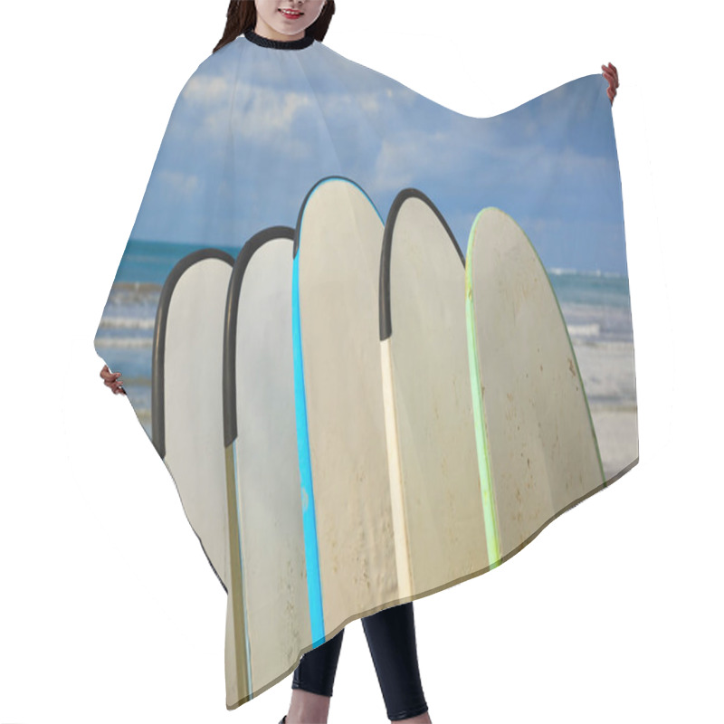 Personality  Row Of Different Surfboards Hair Cutting Cape