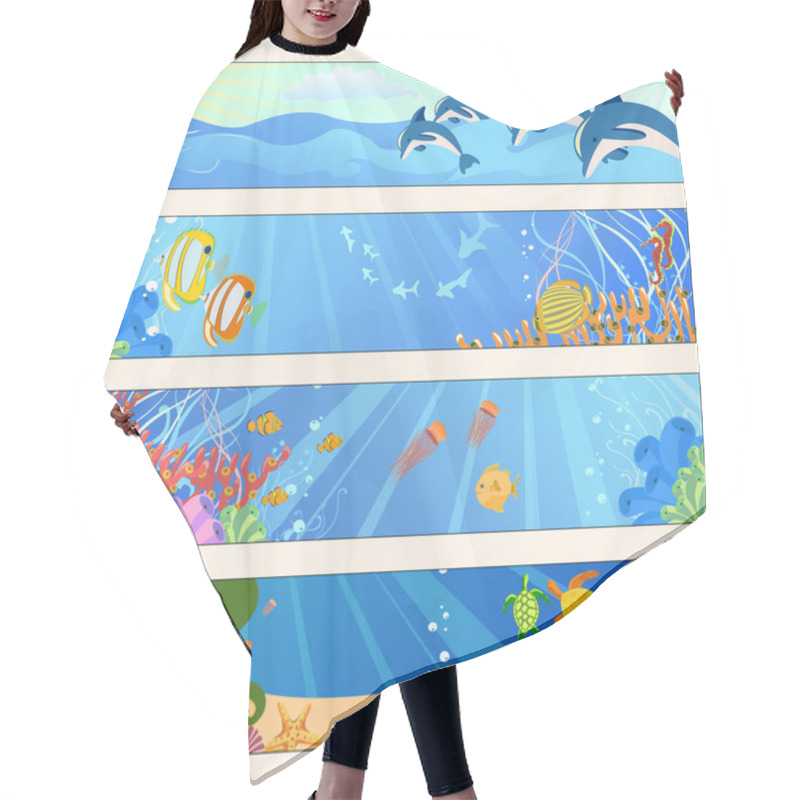 Personality  Sea Life Hair Cutting Cape