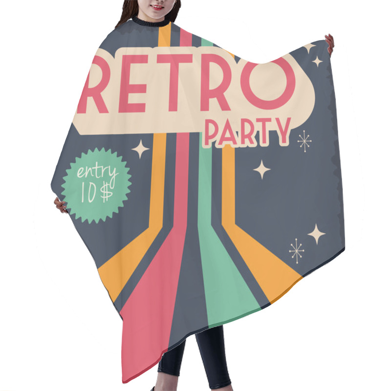 Personality  Party Retro Style Poster With Entrance Price Stamp Hair Cutting Cape