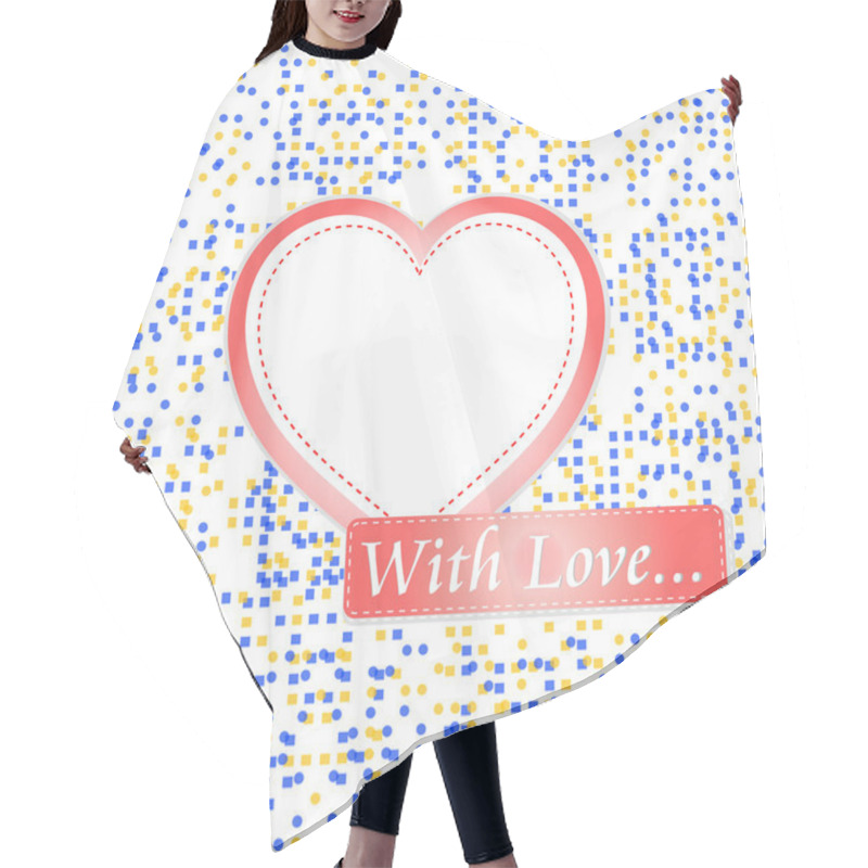 Personality  Retro Pastel Mosaic Love Heart. St. Valentine Vector Hair Cutting Cape