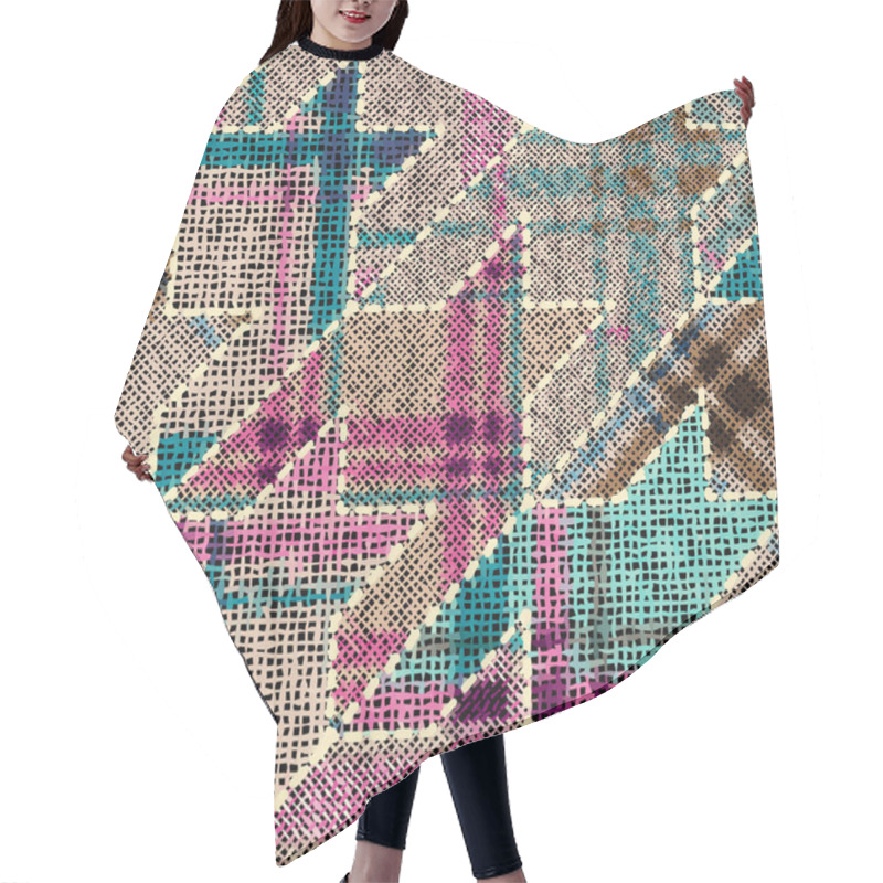 Personality  Imitation Of A Texture Of Rough Canvas. Seamless Pattern. Hair Cutting Cape