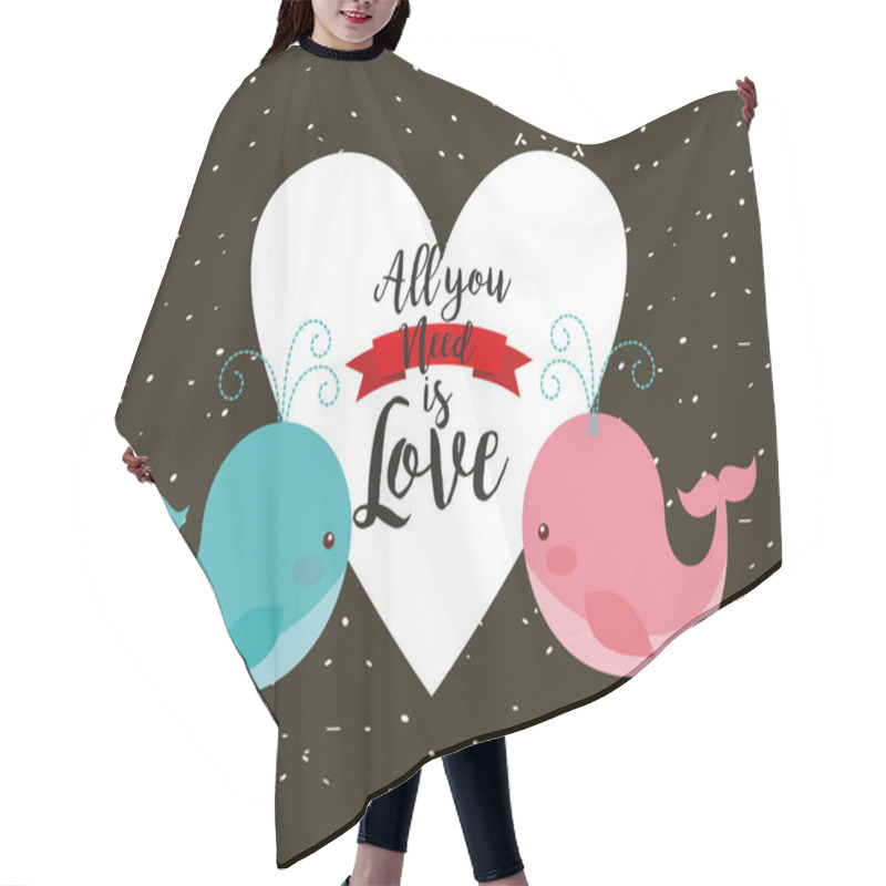 Personality  All You Need Is Love Card Hair Cutting Cape