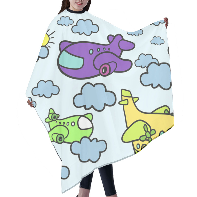 Personality  Cartoon Airplanes. Funny  Hair Cutting Cape