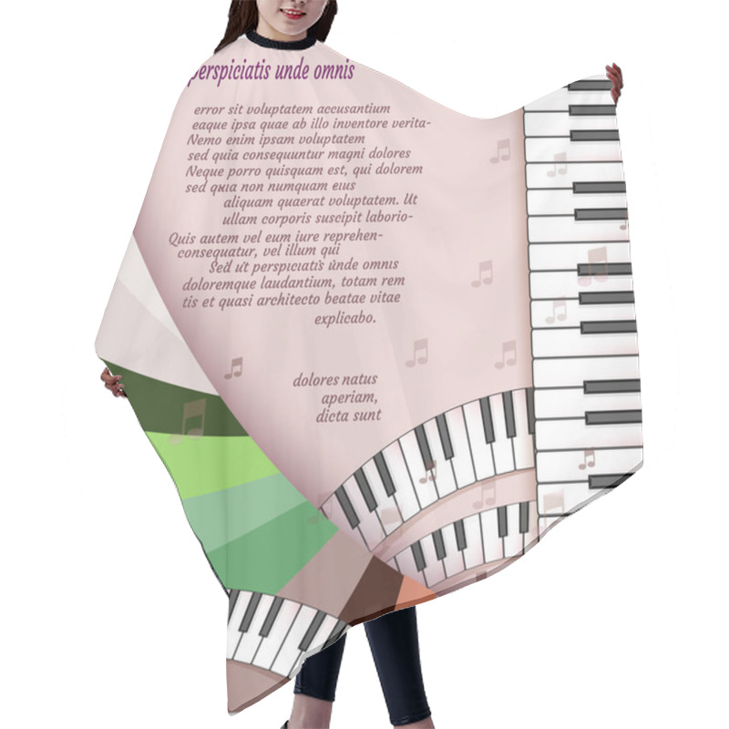 Personality  Musical Background With Piano Keyboard Hair Cutting Cape