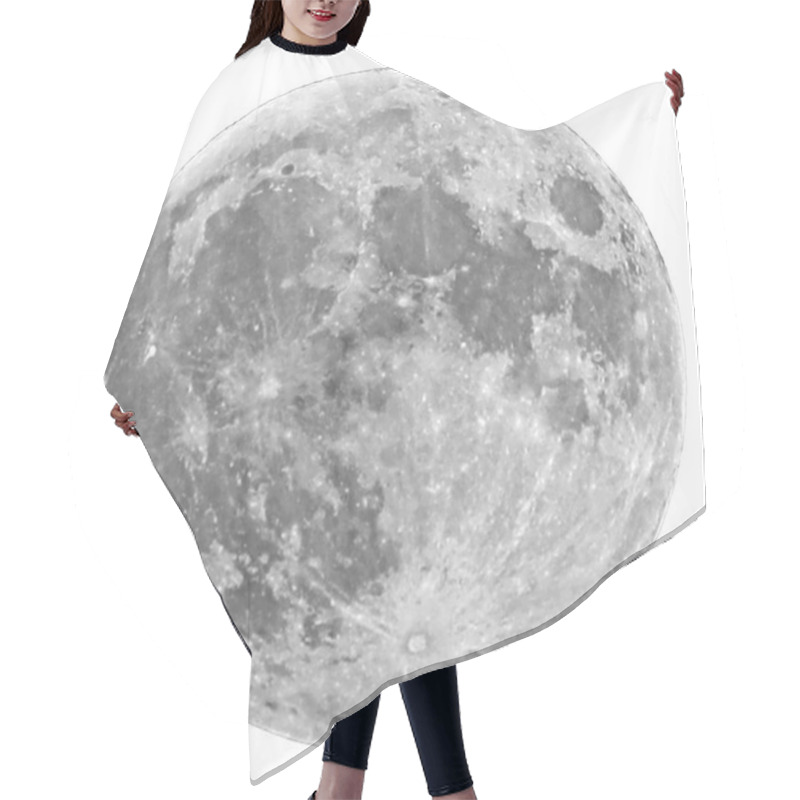 Personality  Super Moon With Visible Craters On A White Background Hair Cutting Cape