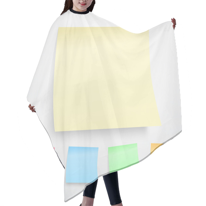 Personality  Yellow Notes Paper Hair Cutting Cape