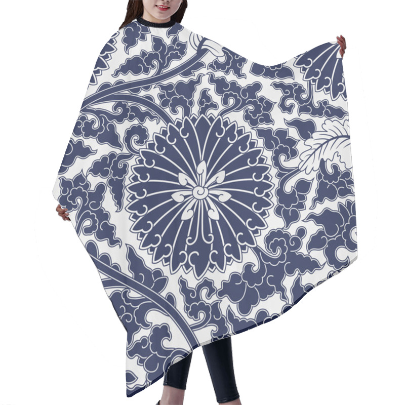 Personality  Seamless Chinese Pattern Hair Cutting Cape