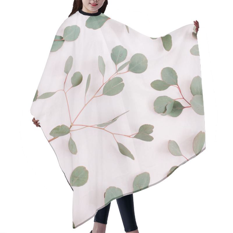 Personality  Eucalyptus Branches Pattern Hair Cutting Cape