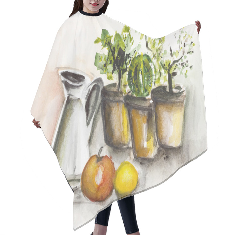 Personality  Potted Indoor Plants Hair Cutting Cape