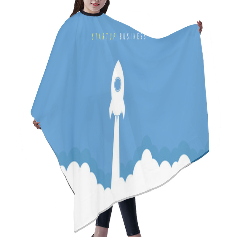 Personality  Rocket Launch Startup Business Concept Hair Cutting Cape