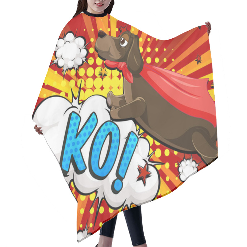 Personality  Pop Art Retro Comic Style With Dog Illustration Hair Cutting Cape