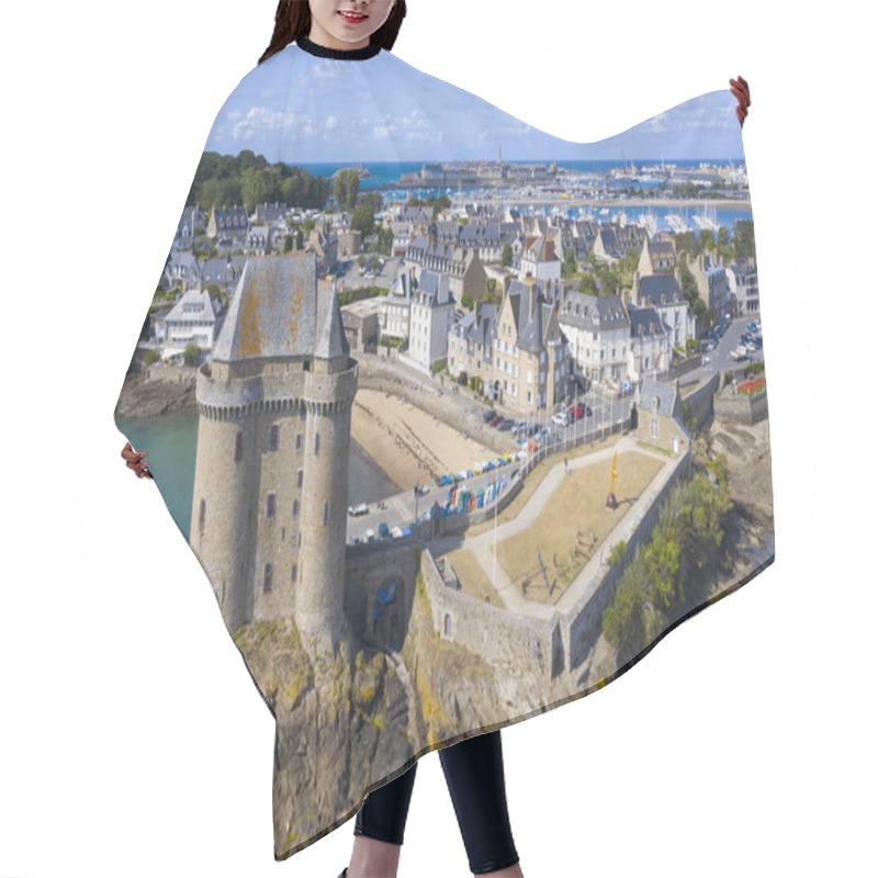 Personality  Aerial View Of Saint Servan And The Solidor Tower, Saint Malo In French Brittany, France. Hair Cutting Cape