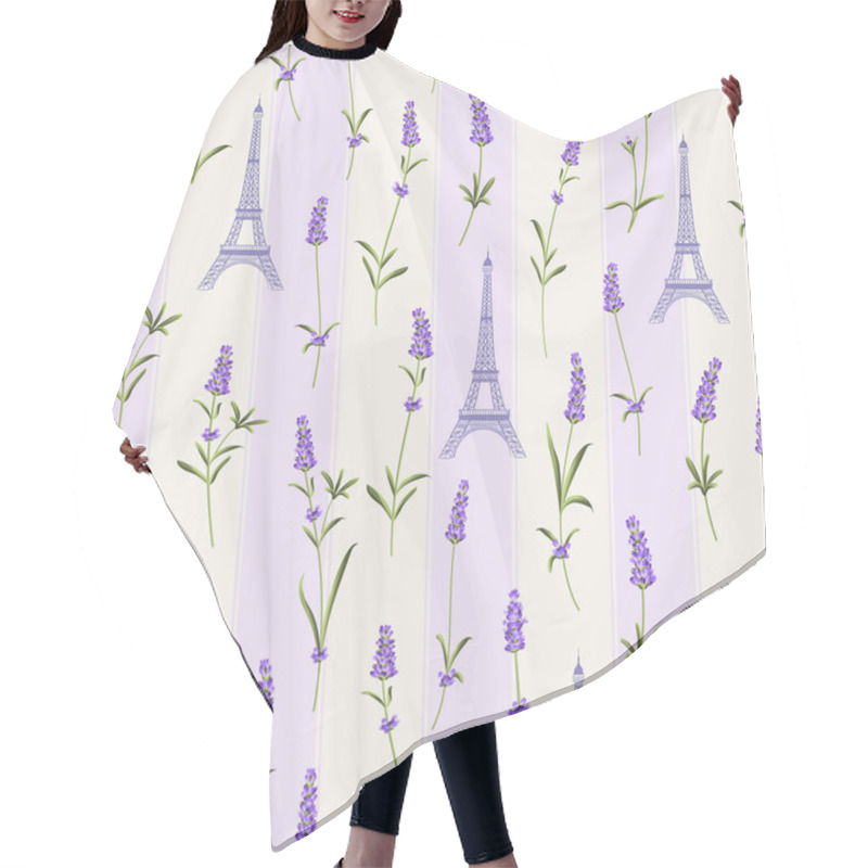 Personality  Pattern With Lavender Flowers. Hair Cutting Cape