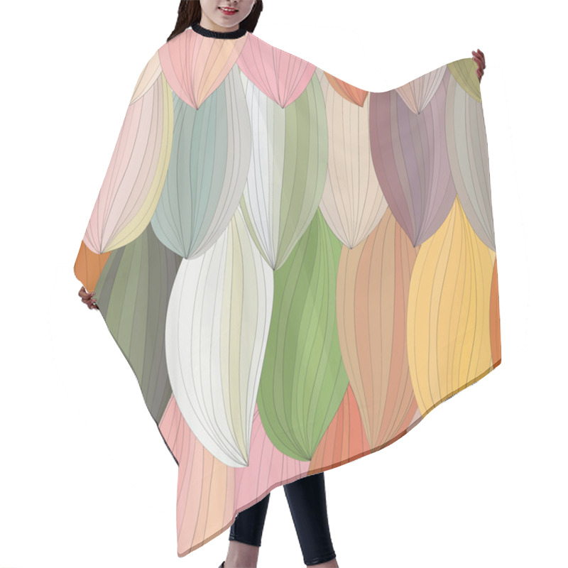 Personality  Abstract Petals With Contour Pattern. A Seamless Pattern. Hair Cutting Cape