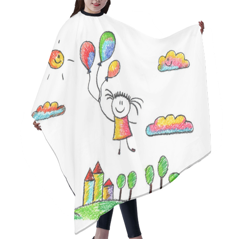 Personality  Happy Girl Hair Cutting Cape