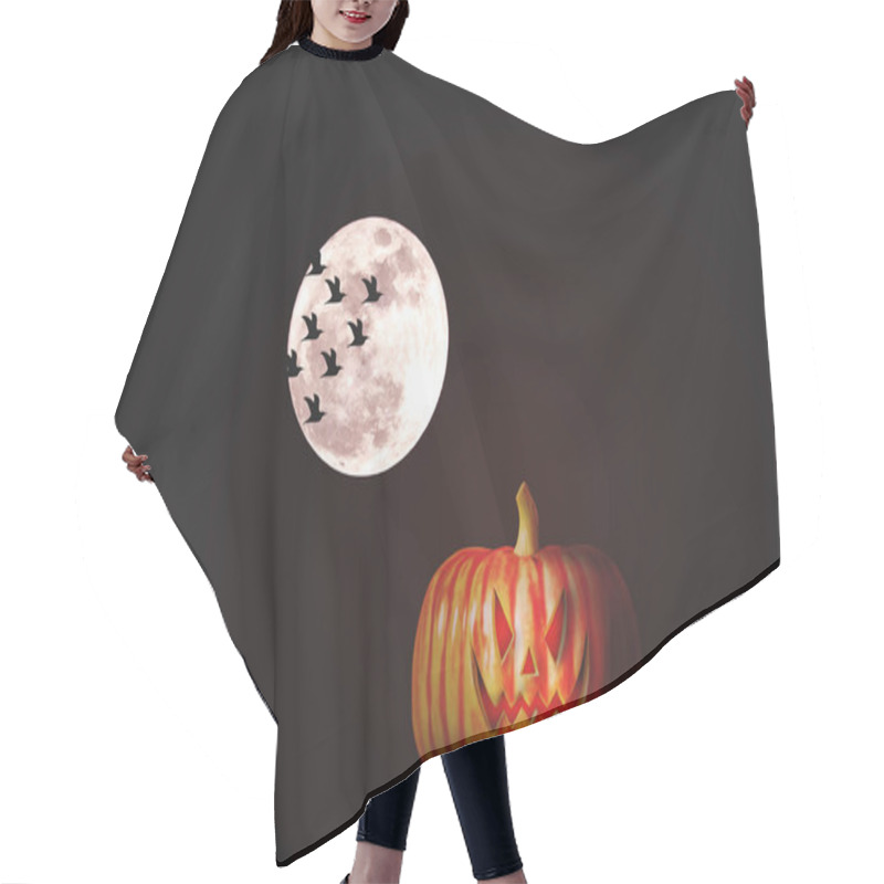 Personality  Halloween Pumpkins At Night  Hair Cutting Cape