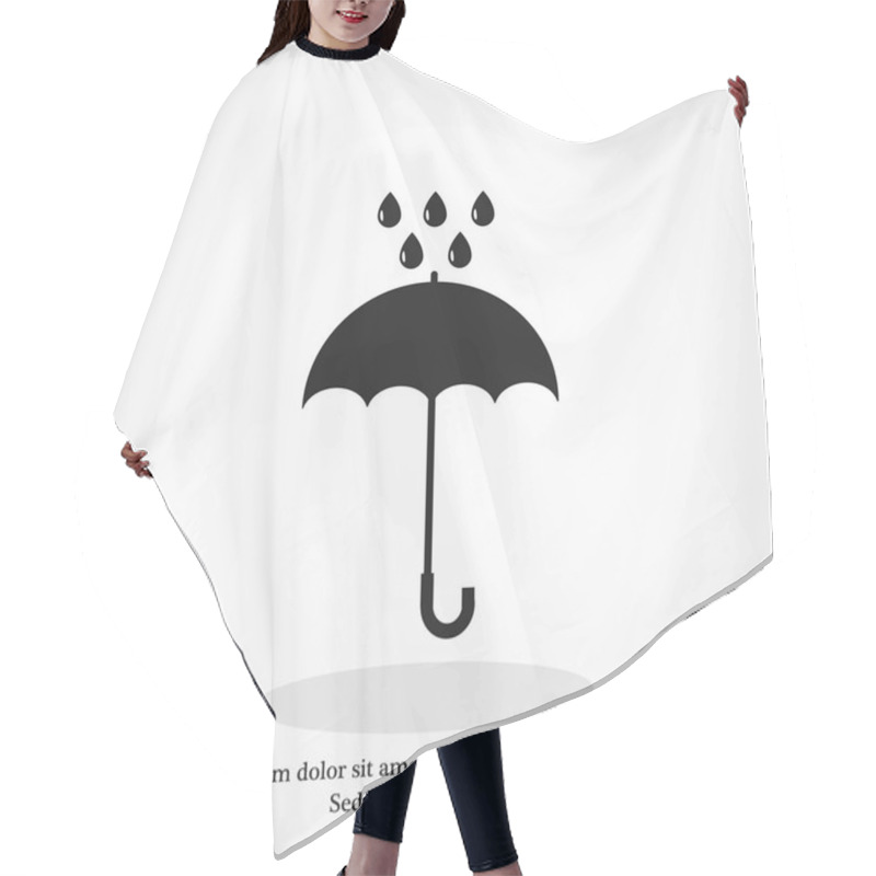 Personality  Umbrella And Rain Drops Icon Hair Cutting Cape