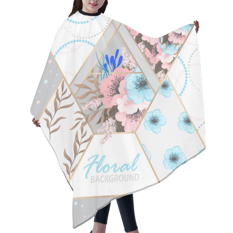 Personality  Abstract Patchwork With Flowers Hair Cutting Cape