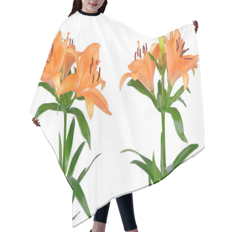 Personality  Orange Lily Flowers Hair Cutting Cape