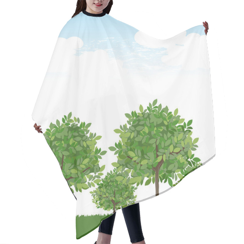 Personality  Trees On Lush Green And Blue Sky Hair Cutting Cape