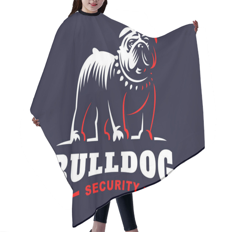 Personality  Bulldog Logo - Vector Illustration, Emblem Hair Cutting Cape