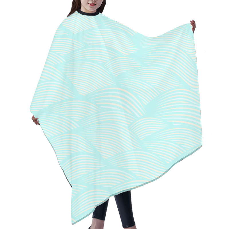 Personality  Waves Hand-drawn Seamless Pattern Hair Cutting Cape